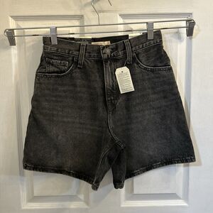 Levi’s Premium Women’s High Rise Jean Shorts Washed Black Denim Size 25 NWT